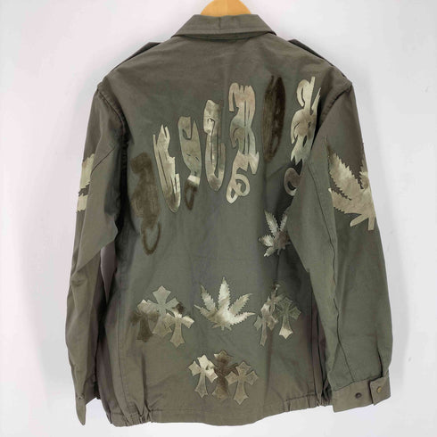 エーアンドジー A&G クロスパッチ マリファナ ミリタリージャケット メンズ JPN:XL